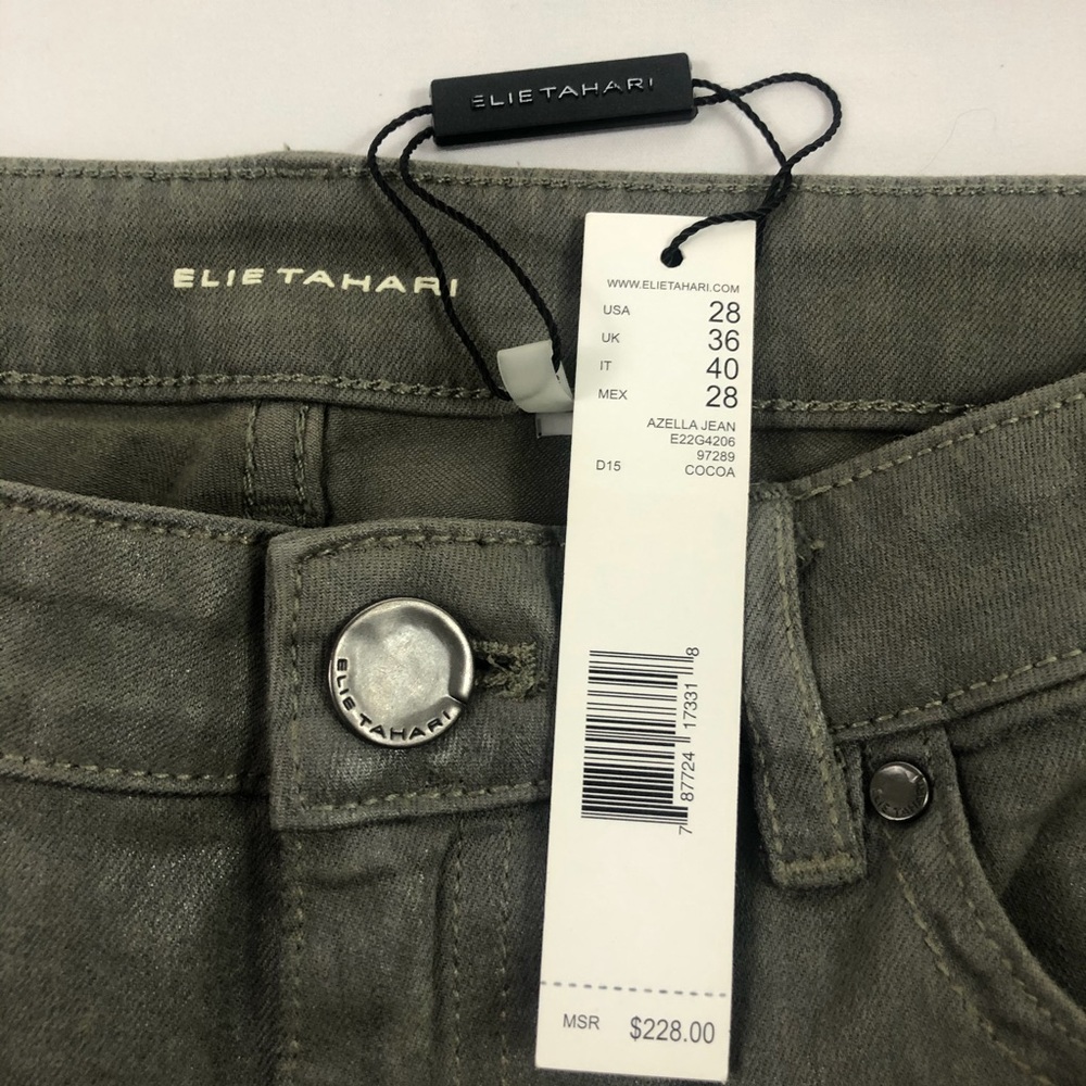 Elie Tahari Coated Azellla Jean Skinny Size 28 NWT